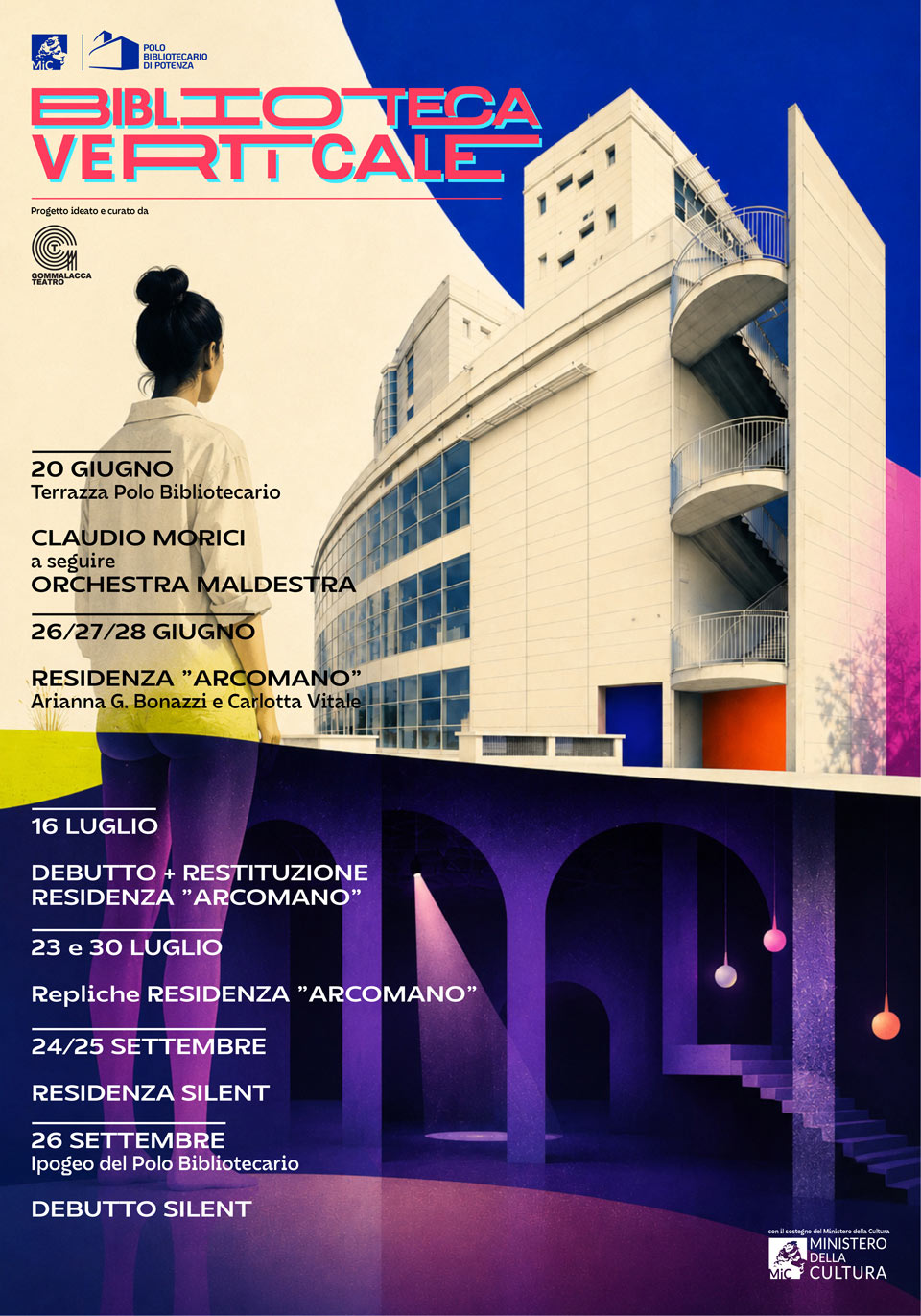 Biblioteca verticale, locandina con programma